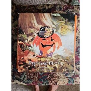 NEW 2000 Fitz And Floyd Essentials Derby Hat Pumpkin Halloween Canape Plate